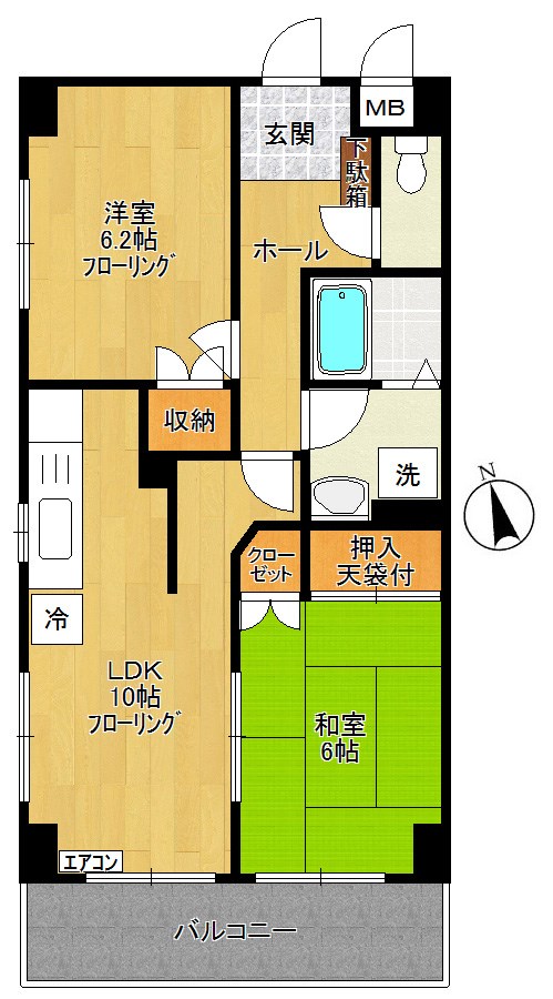ラ・パーチェ 204号室 間取り