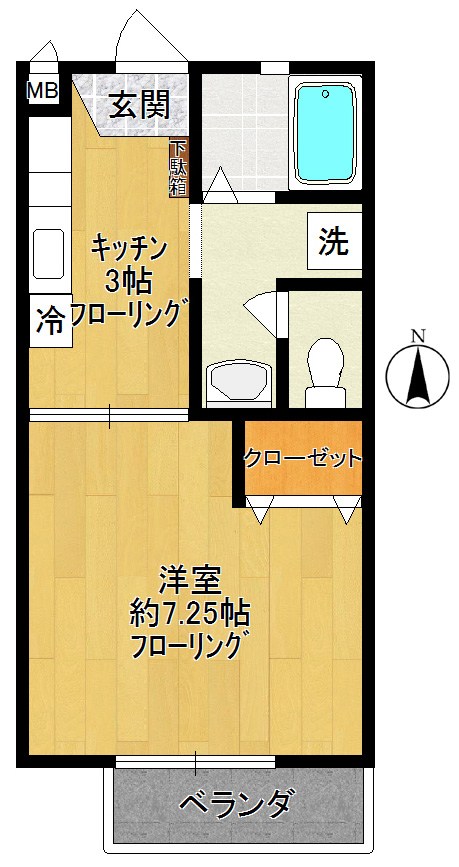 ハピネスB 202号室 間取り