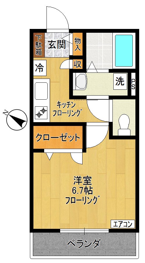 プラセールY 302号室 間取り