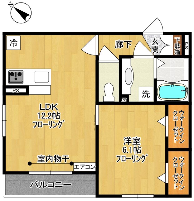 メゾン リーブル 202号室 間取り