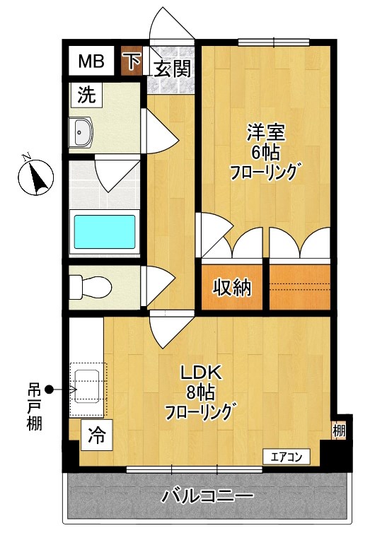 メゾン梨花Ⅰ 202号室 間取り