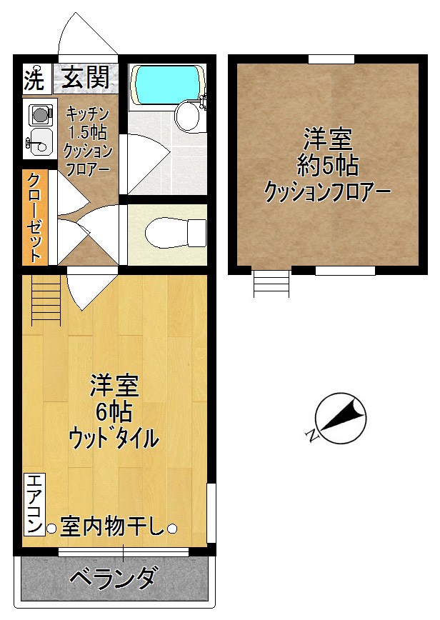 メイプルハウス 203号室 間取り