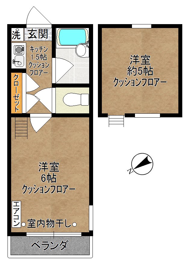 メイプルハウス 203号室 間取り