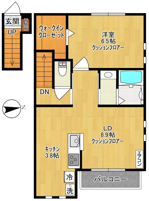 ビューテラスレモンⅢ 201号室 間取り
