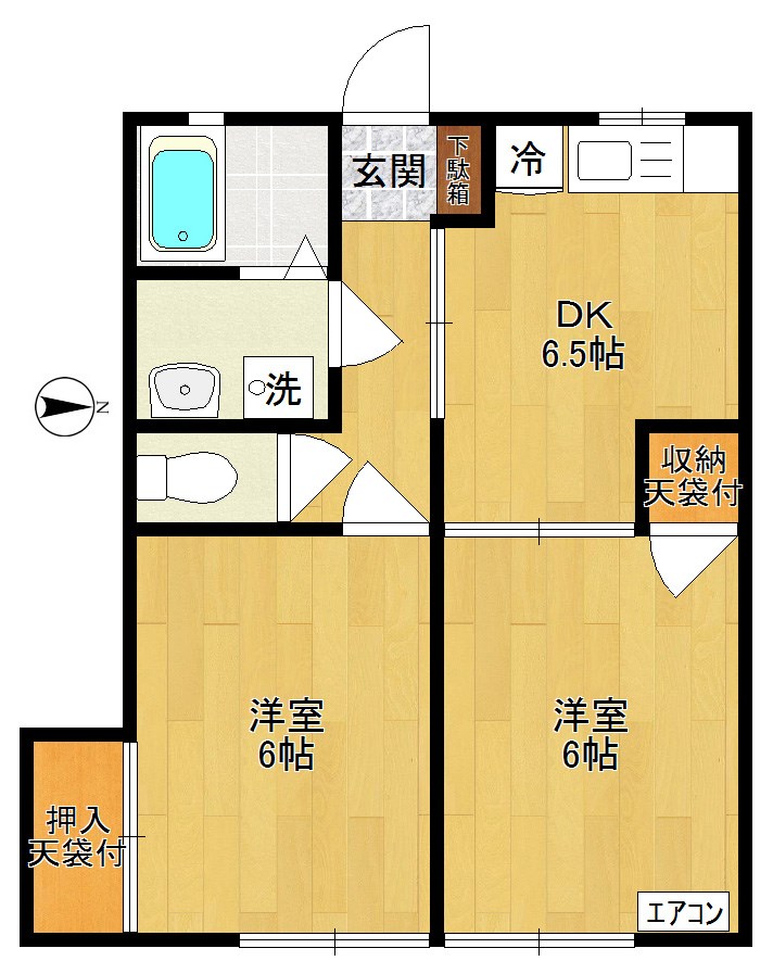 K2コーポ 103号室 間取り