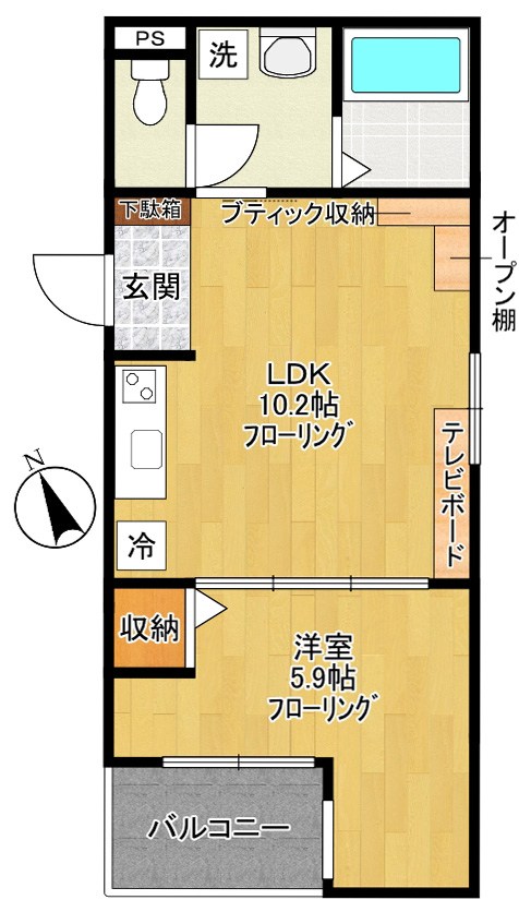 ポラリス 102号室 間取り