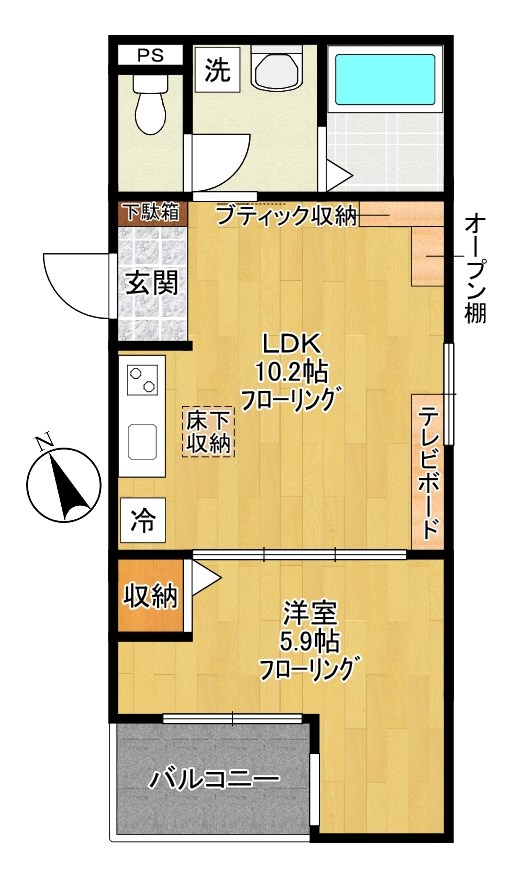 ポラリス 102号室 間取り