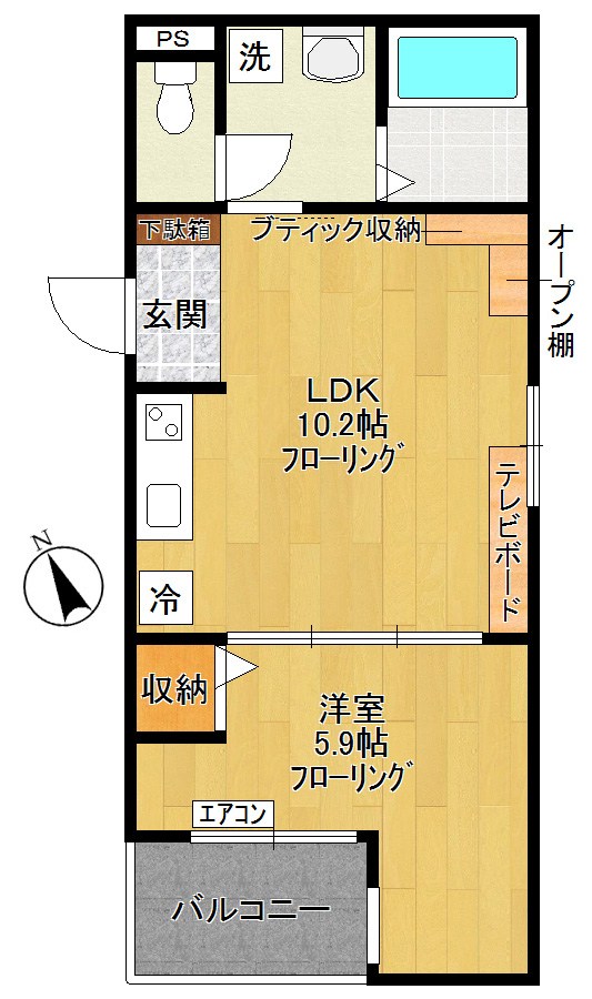 ポラリス 202号室 間取り
