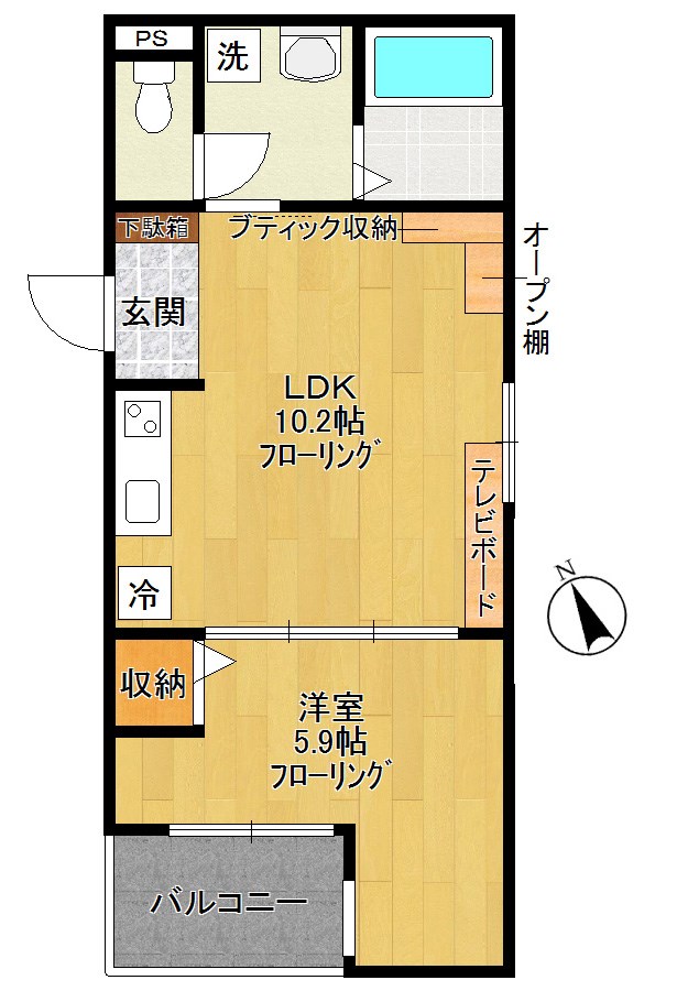 ポラリス 302号室 間取り