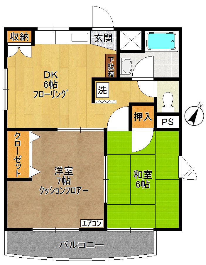 内田マンションⅠ 間取り図