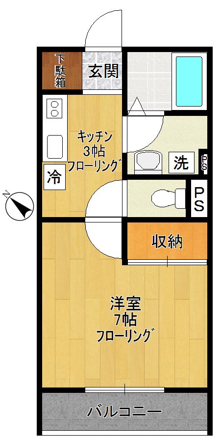 ジャルディーノ 102号室 間取り