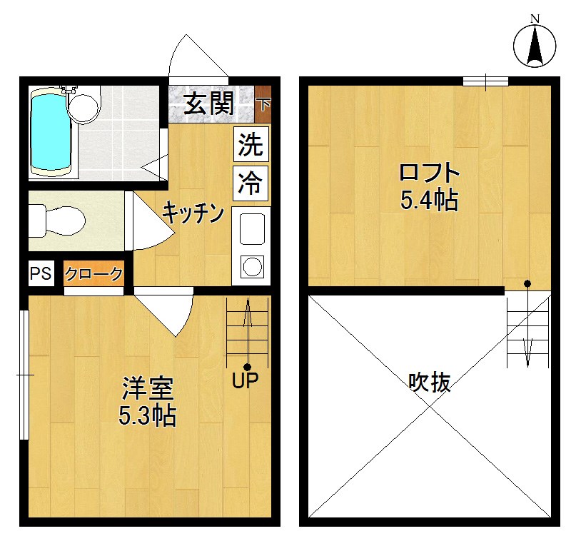 クラシェア稲田堤Ⅱ 201号室 間取り