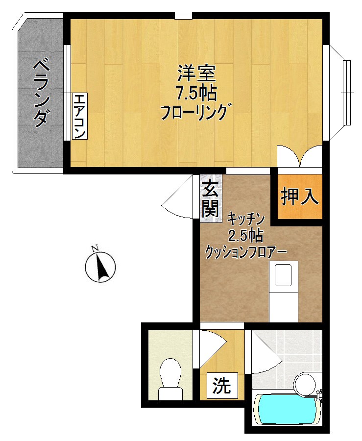 シャトレー・ラ・ドゥー 201号室 間取り