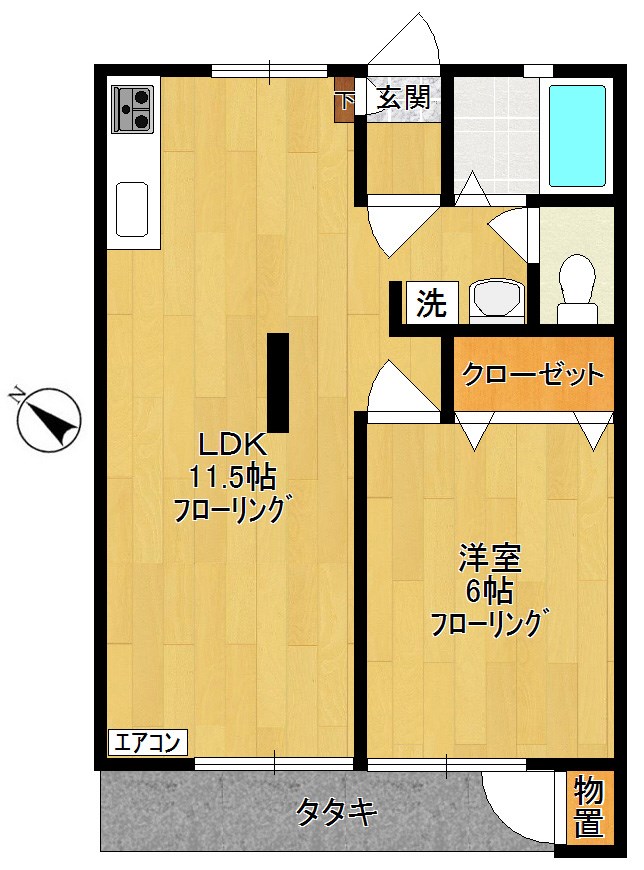 アゼリアハイム 102号室 間取り