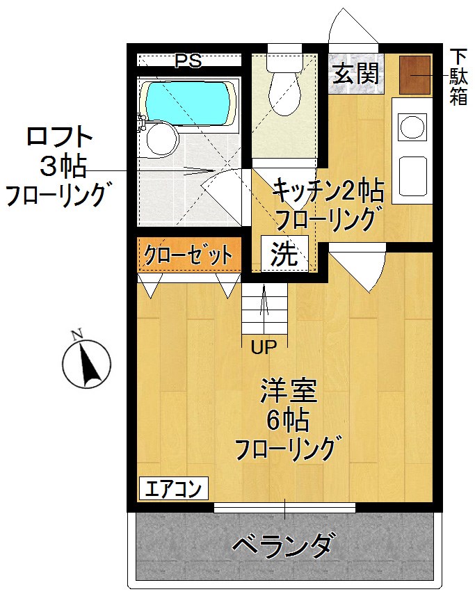 アイランドB 207号室 間取り