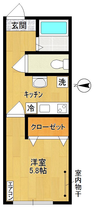 マロンハイツ 203号室 間取り