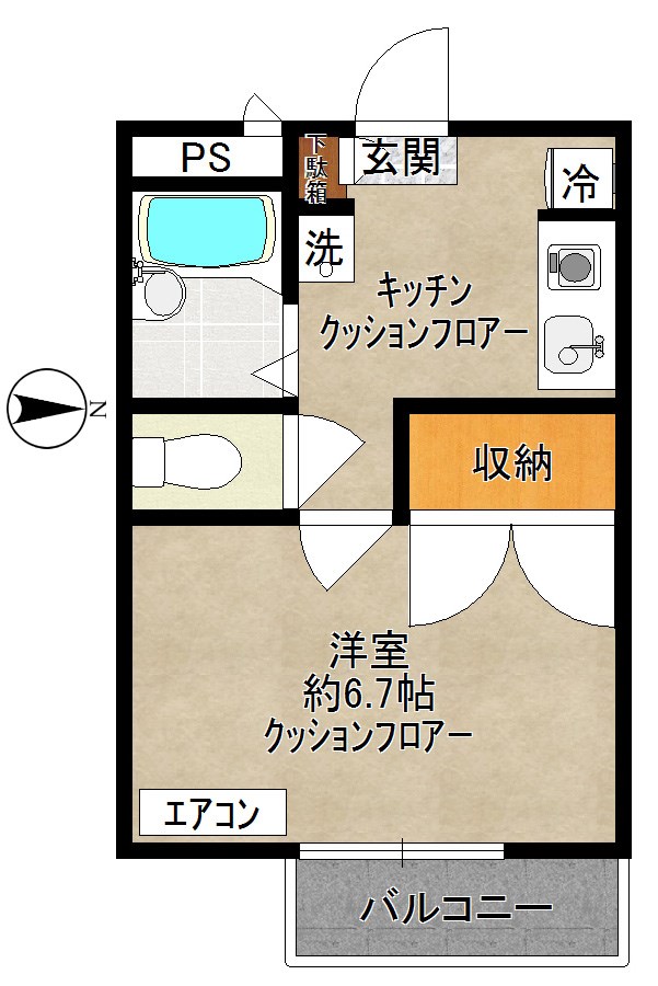 サウスコート多摩川 204号室 間取り