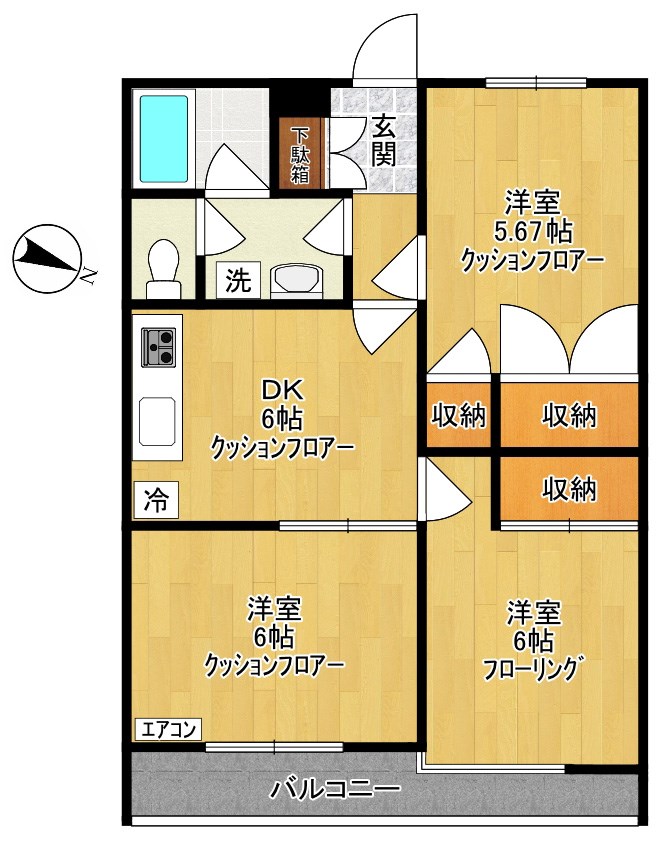 リバーサイドパレス 103号室 間取り