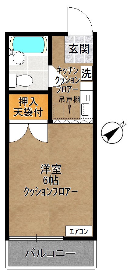 メゾンドジュネス 203号室 間取り