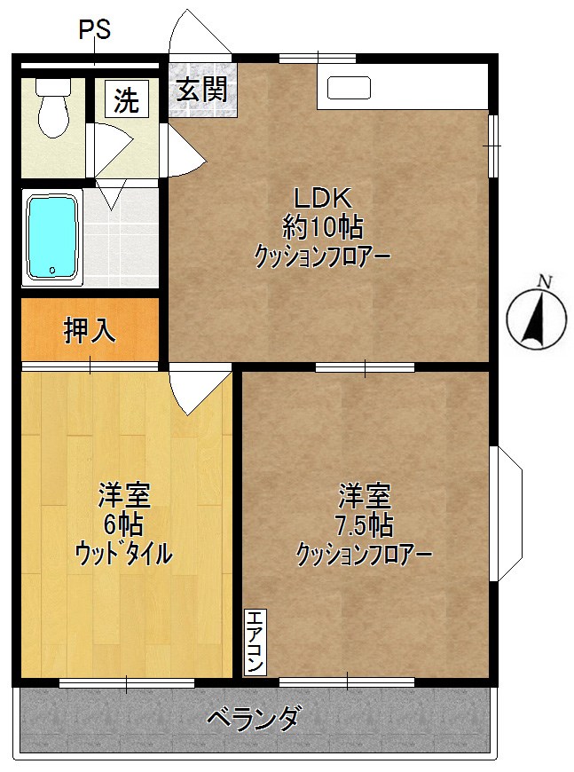 リバーサイドハイツⅡ 301号室 間取り