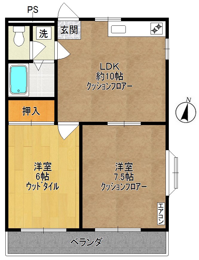 リバーサイドハイツⅡ 301号室 間取り