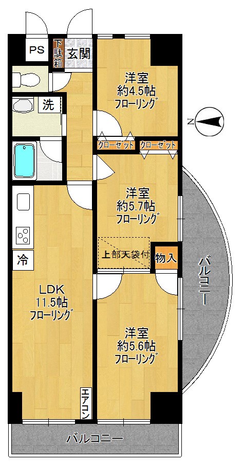 メゾンドシャングリラＡ棟 間取り図