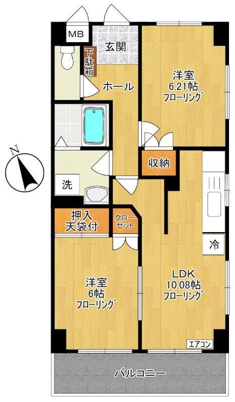 ラ・パーチェ 201号室 間取り