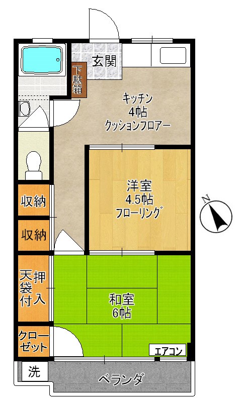 第1登戸コーポ  407号室 間取り