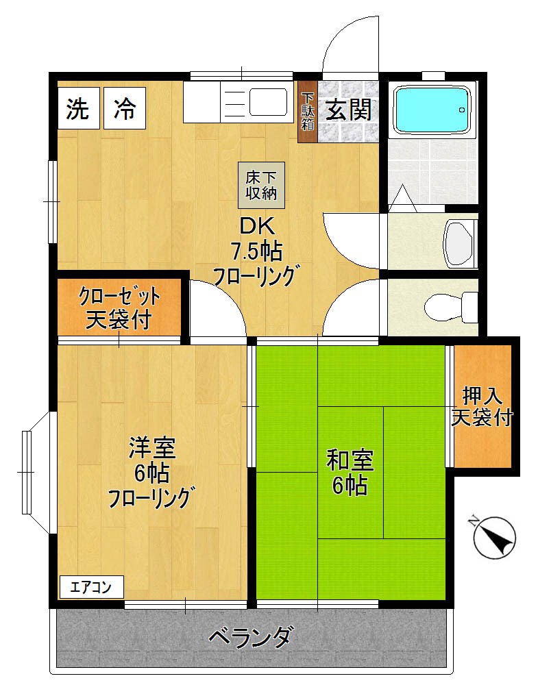 グリーンハイム507 201号室 間取り