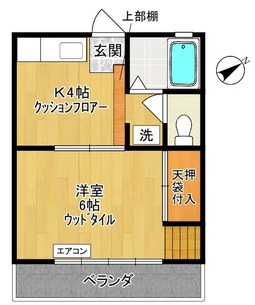 第2シャトーオオヌキ 205号室 間取り