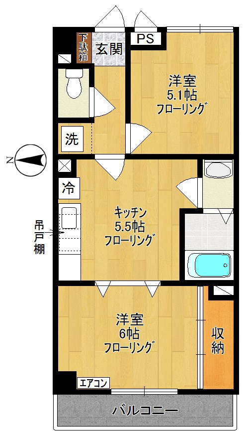 稲田堤グランドハイツ 208号室 間取り