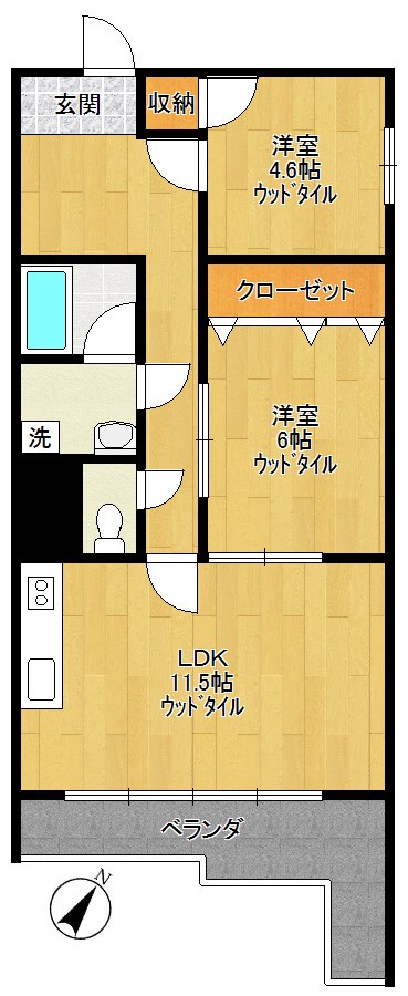 モンテフレンテ 407号室 間取り