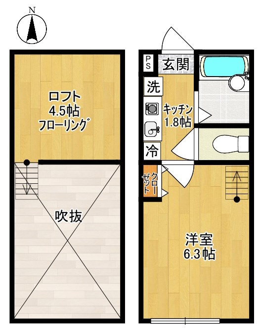 クラシェア稲田堤Ⅱ 104号室 間取り