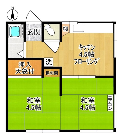 コーポたかおか 202号室 間取り