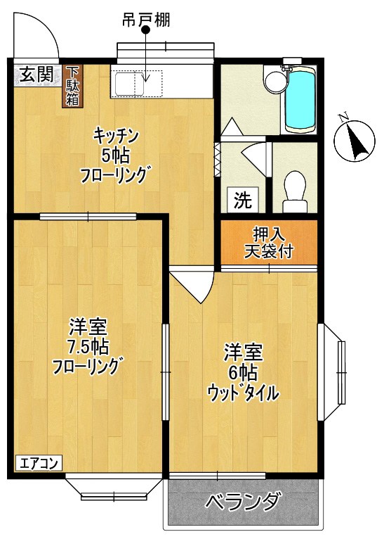 ハイツグリーンリーフ 201号室 間取り