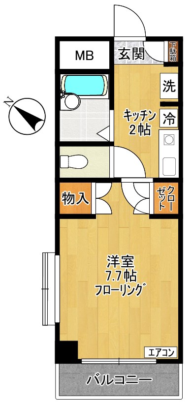コスモ24 309号室 間取り