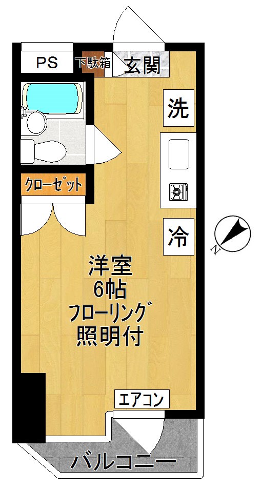 グランドゥール登戸  206号室 間取り