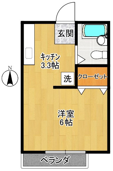 スカイハイツ 202号室 間取り