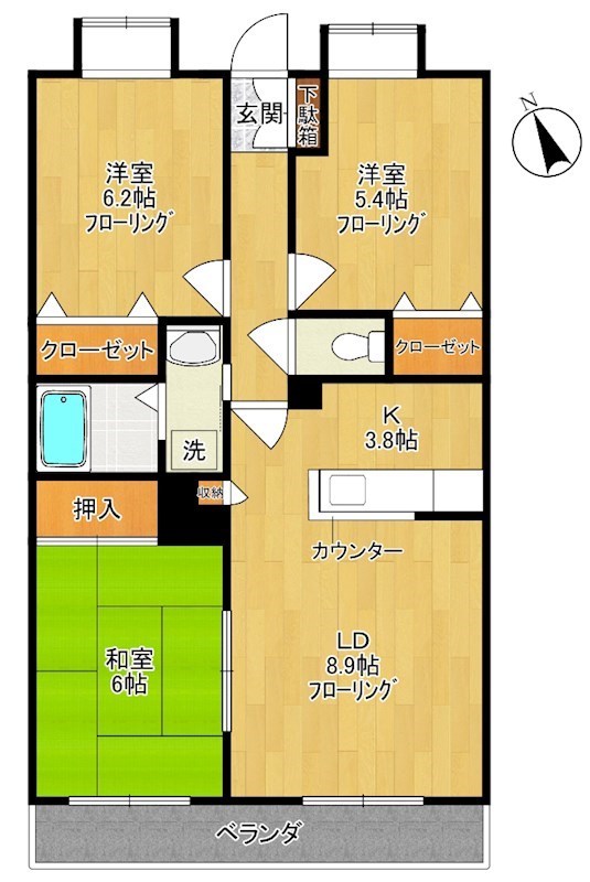 プラザサニーサイド 間取り図