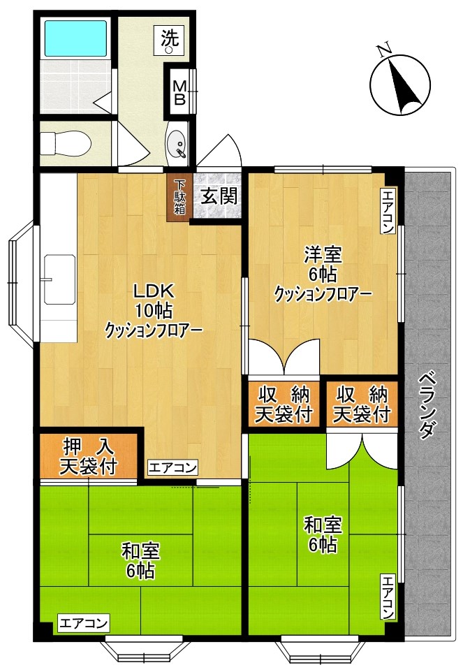 サニーハイツ朝倉 間取り図