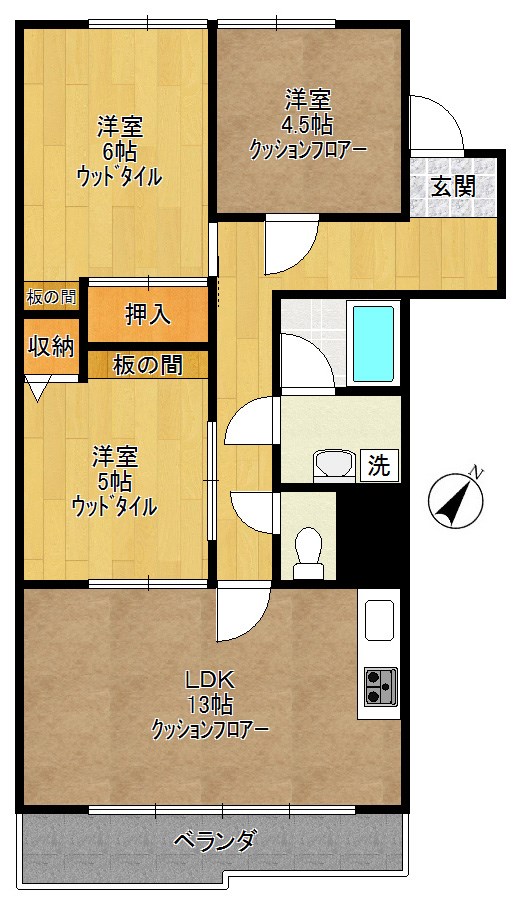 モンテフレンテ 204号室 間取り