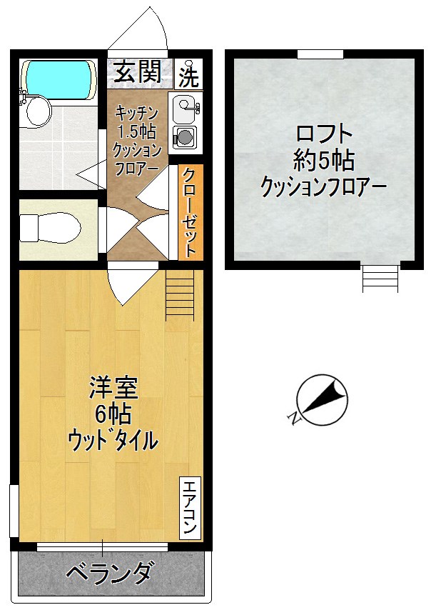 メイプルハウス 202号室 間取り