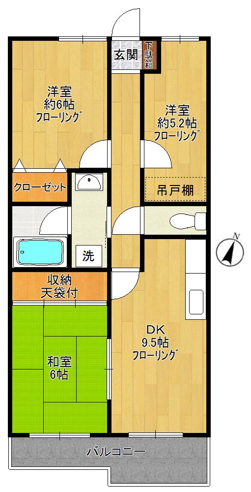 サンスーシー  303号室 間取り