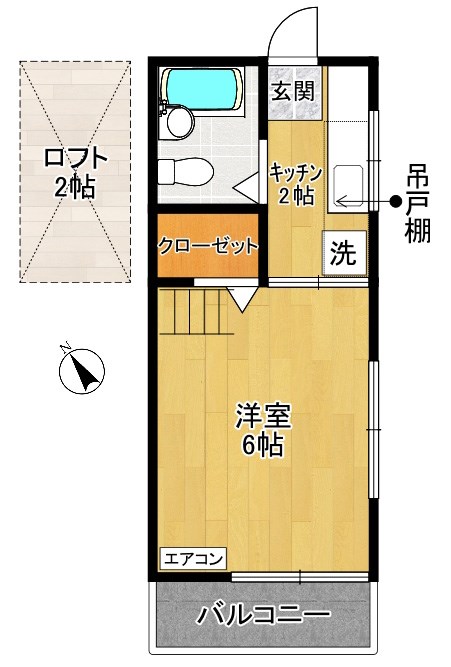 コーポリリー 202号室 間取り