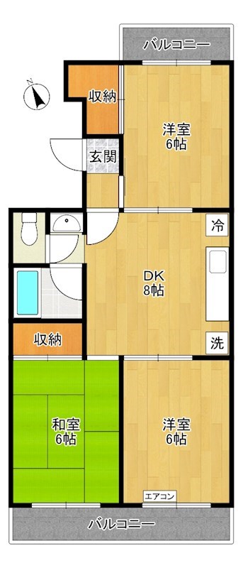 サンパーク平尾10 202号室 間取り