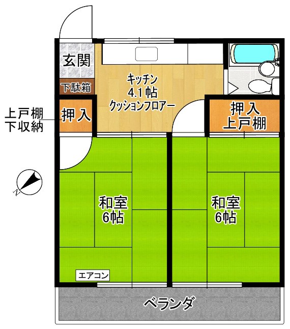 スカイハイツ長尾 201号室 間取り