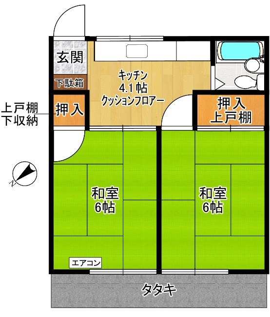 スカイハイツ長尾 103号室 間取り