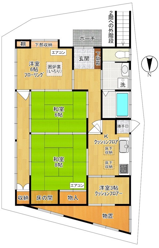 エスコート登戸 1F号室 間取り