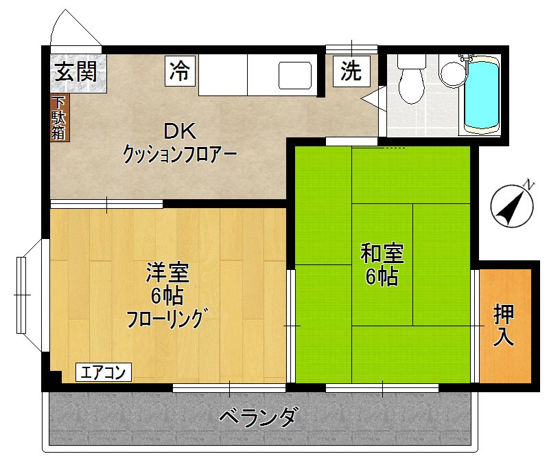 第2もとざかやハイツ  202号室 間取り