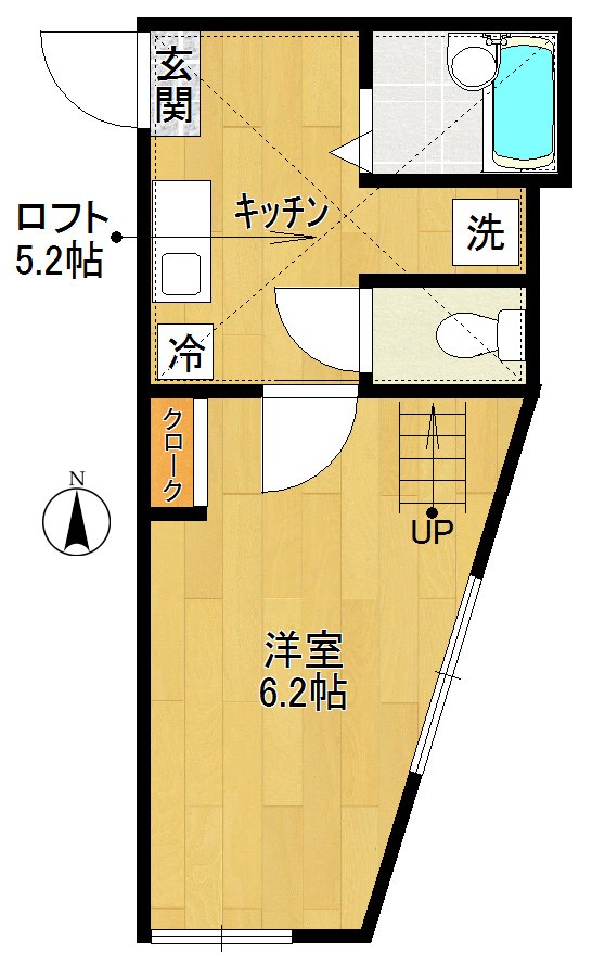 クラシェア稲田堤Ⅱ 105号室 間取り